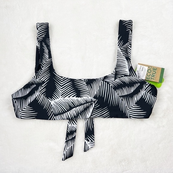 NWT Volcom Stay Or Leaf Scoop Plus Size Bikini Top Black/White - Picture 5 of 8